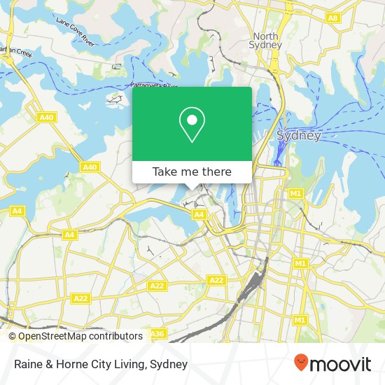 Mapa Raine & Horne City Living