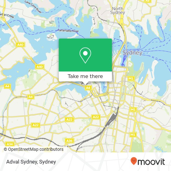 Adval Sydney map