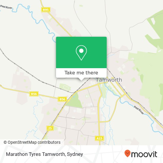 Mapa Marathon Tyres Tamworth