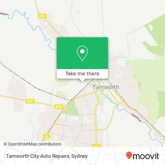 Mapa Tamworth City Auto Repairs