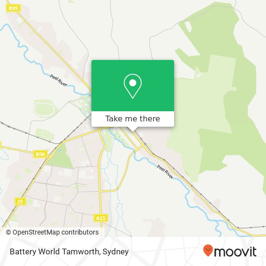 Mapa Battery World Tamworth