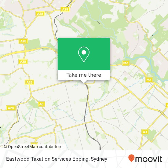 Mapa Eastwood Taxation Services Epping