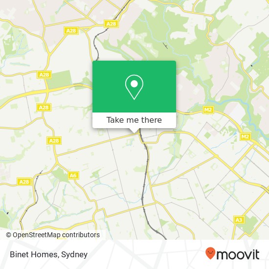 Binet Homes map