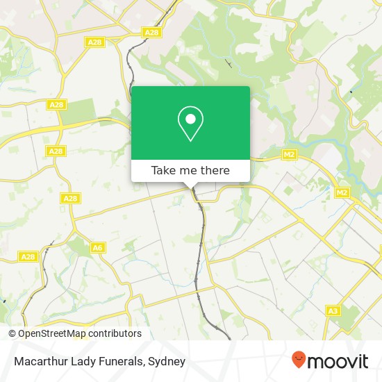 Macarthur Lady Funerals map
