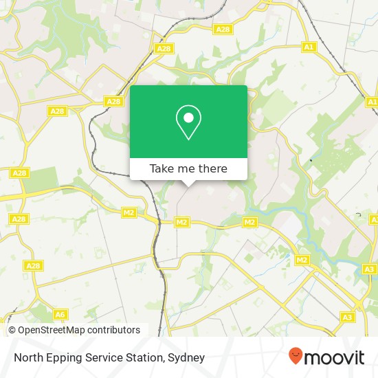 Mapa North Epping Service Station