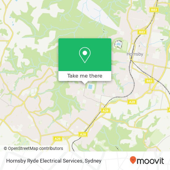 Mapa Hornsby Ryde Electrical Services