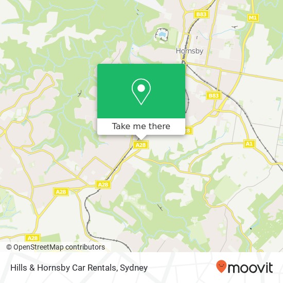 Hills & Hornsby Car Rentals map