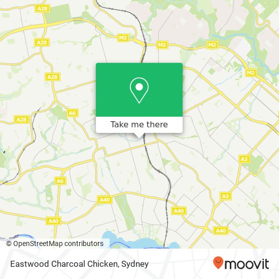 Mapa Eastwood Charcoal Chicken