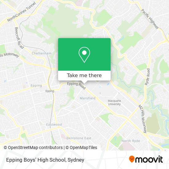 Mapa Epping Boys' High School