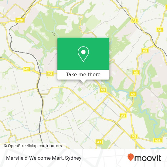Mapa Marsfield-Welcome Mart