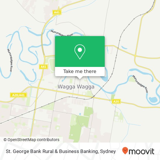 St. George Bank Rural & Business Banking map