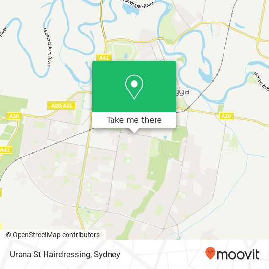 Urana St Hairdressing map