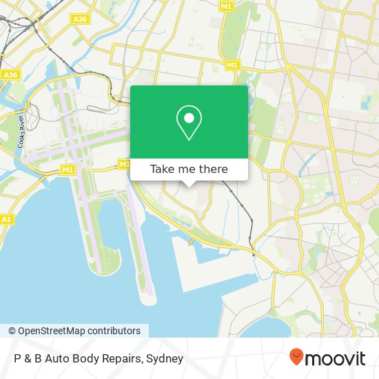 P & B Auto Body Repairs map