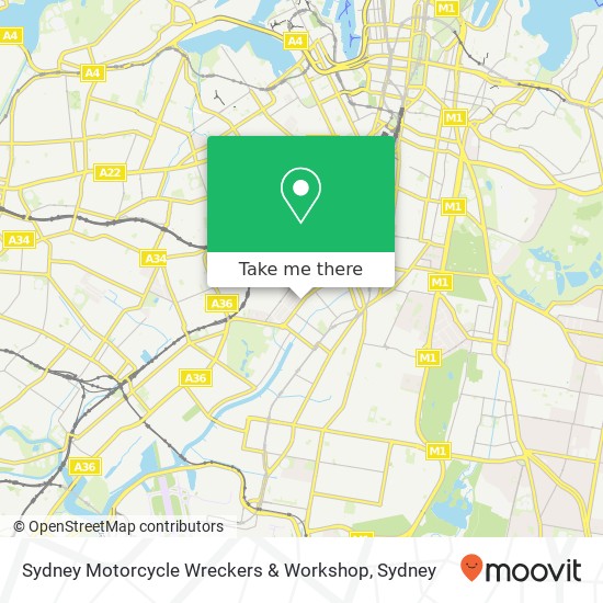 Mapa Sydney Motorcycle Wreckers & Workshop