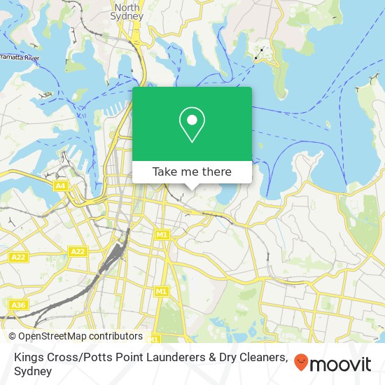 Kings Cross / Potts Point Launderers & Dry Cleaners map