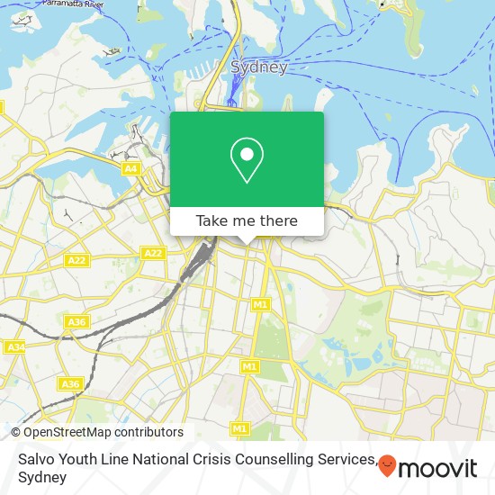 Salvo Youth Line National Crisis Counselling Services map