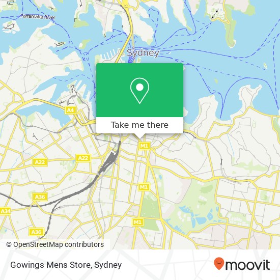 Gowings Mens Store map