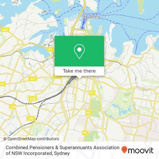 Combined Pensioners & Superannuants Association of NSW Incorporated map