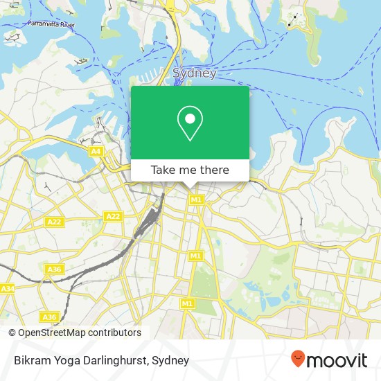 Bikram Yoga Darlinghurst map