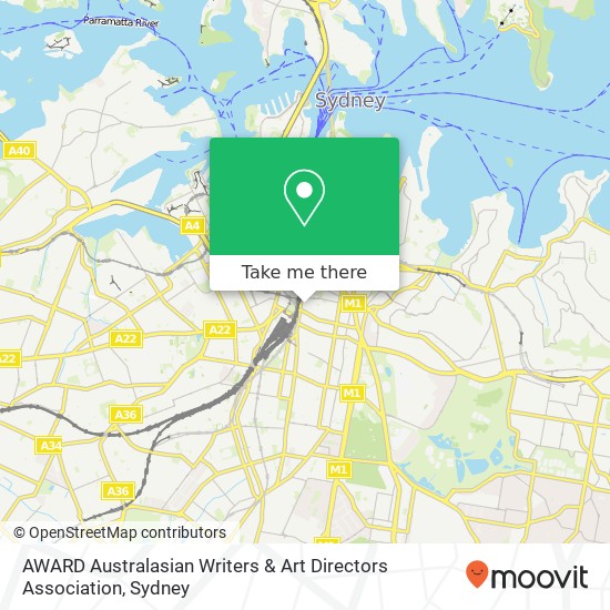 AWARD Australasian Writers & Art Directors Association map