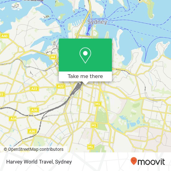 Mapa Harvey World Travel