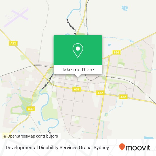 Developmental Disability Services Orana map