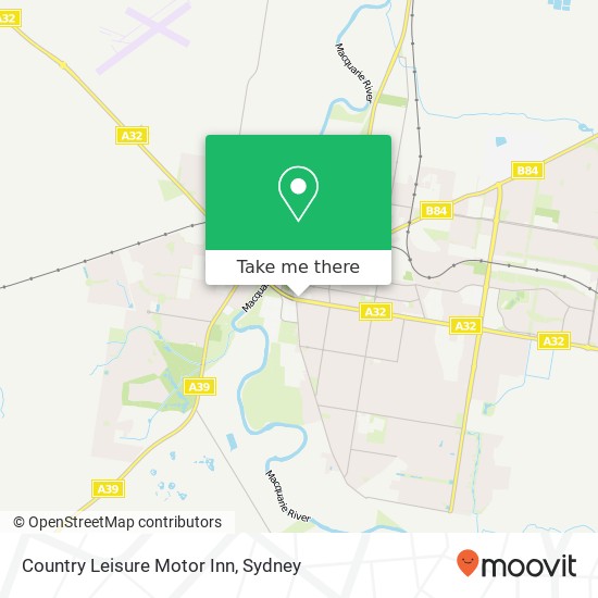 Mapa Country Leisure Motor Inn