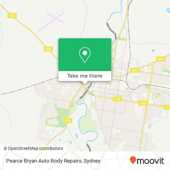 Pearce Bryan Auto Body Repairs map