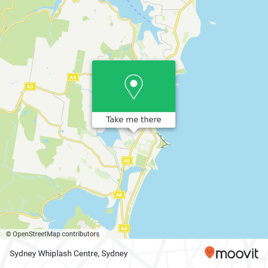 Sydney Whiplash Centre map