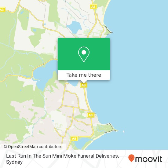 Last Run In The Sun Mini Moke Funeral Deliveries map