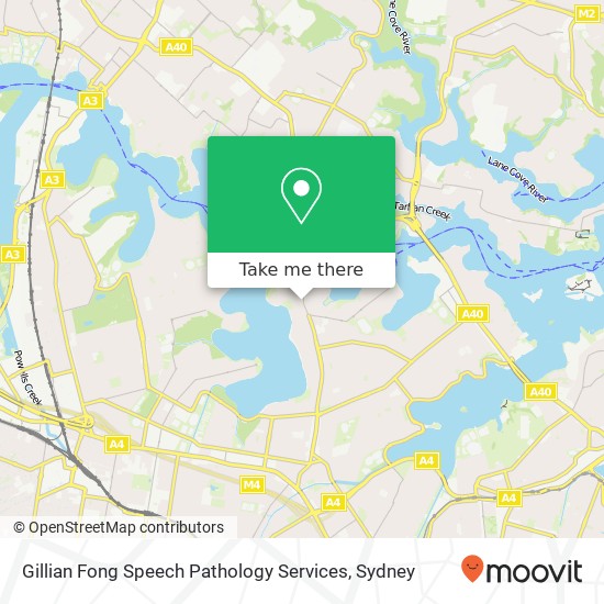 Mapa Gillian Fong Speech Pathology Services