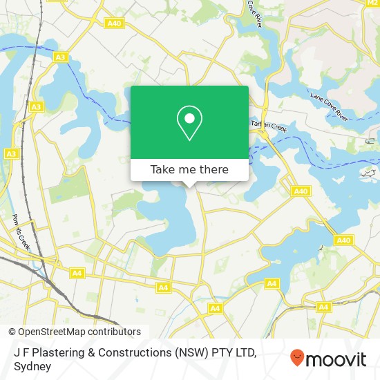J F Plastering & Constructions (NSW) PTY LTD map