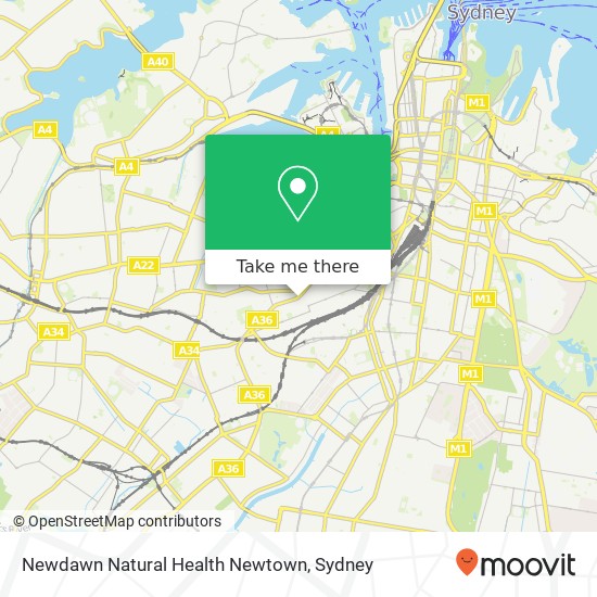 Mapa Newdawn Natural Health Newtown