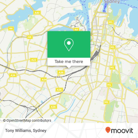Mapa Tony Williams