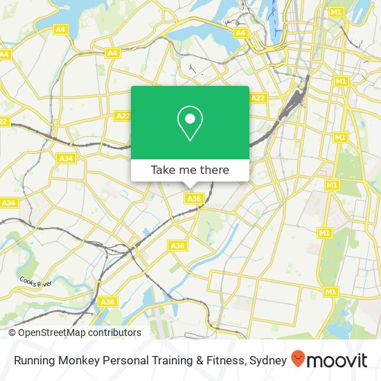 Mapa Running Monkey Personal Training & Fitness