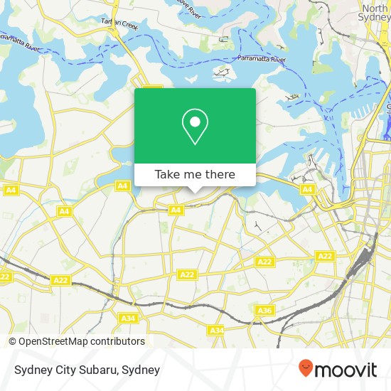 Sydney City Subaru map