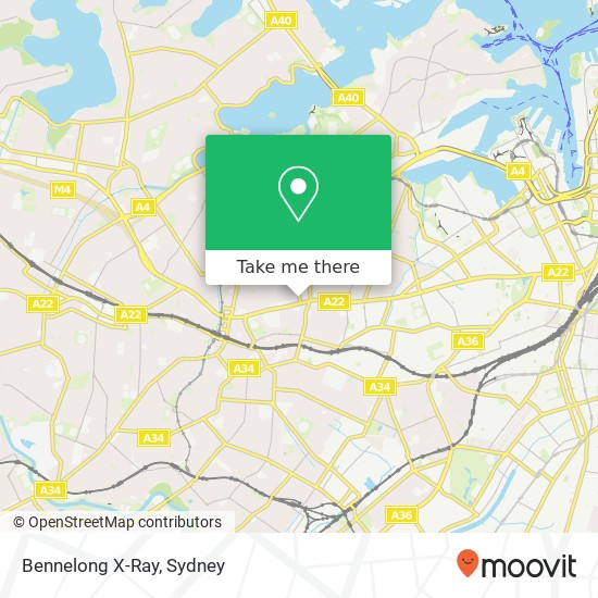 Mapa Bennelong X-Ray