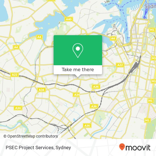 PSEC Project Services map