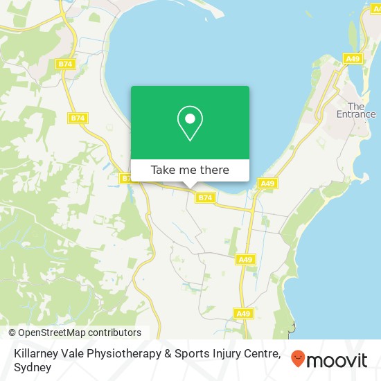 Mapa Killarney Vale Physiotherapy & Sports Injury Centre