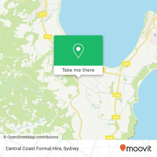 Central Coast Formal Hire map