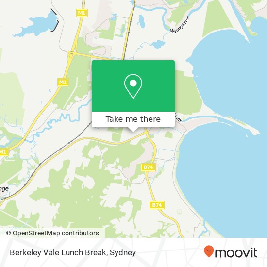 Berkeley Vale Lunch Break map