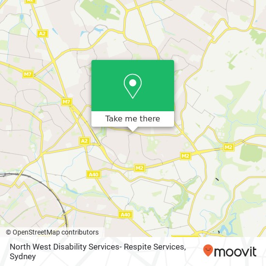 North West Disability Services- Respite Services map