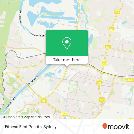 Fitness First Penrith map