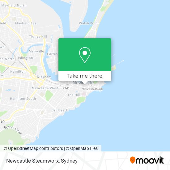 Mapa Newcastle Steamworx