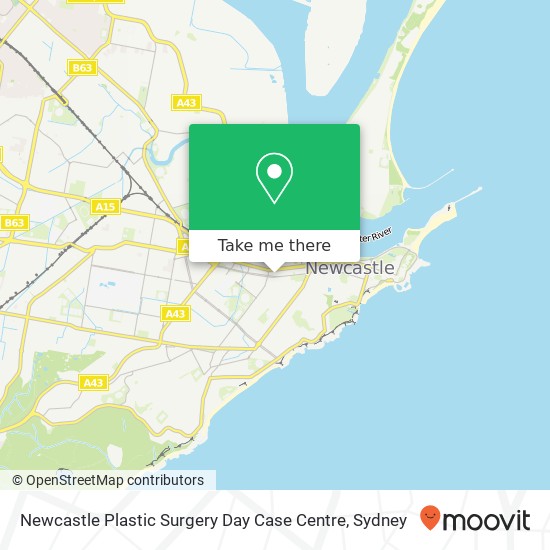 Newcastle Plastic Surgery Day Case Centre map