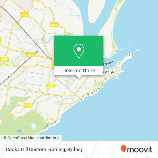 Mapa Cooks Hill Custom Framing