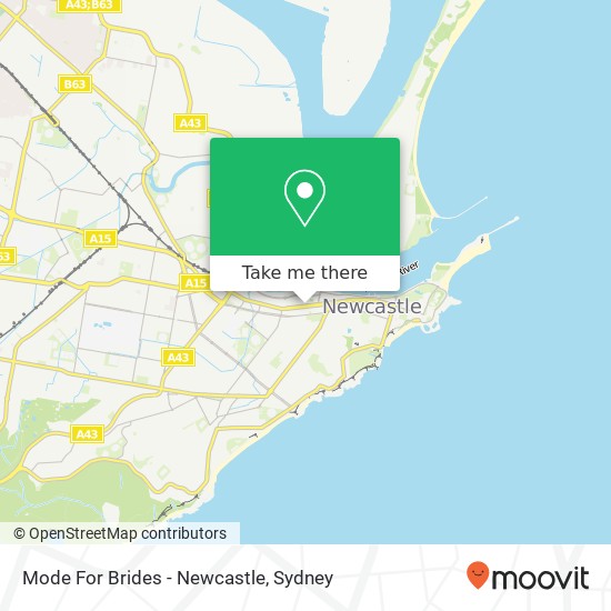 Mode For Brides - Newcastle map