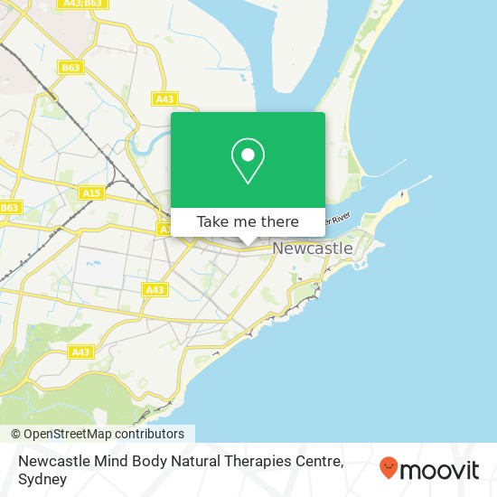 Mapa Newcastle Mind Body Natural Therapies Centre