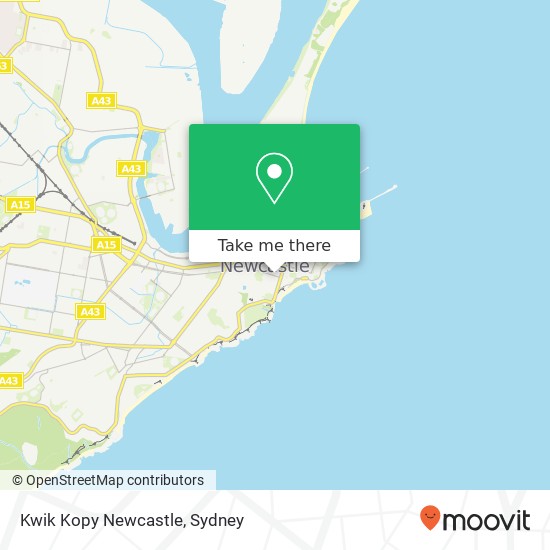 Kwik Kopy Newcastle map