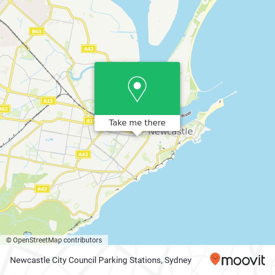 Mapa Newcastle City Council Parking Stations